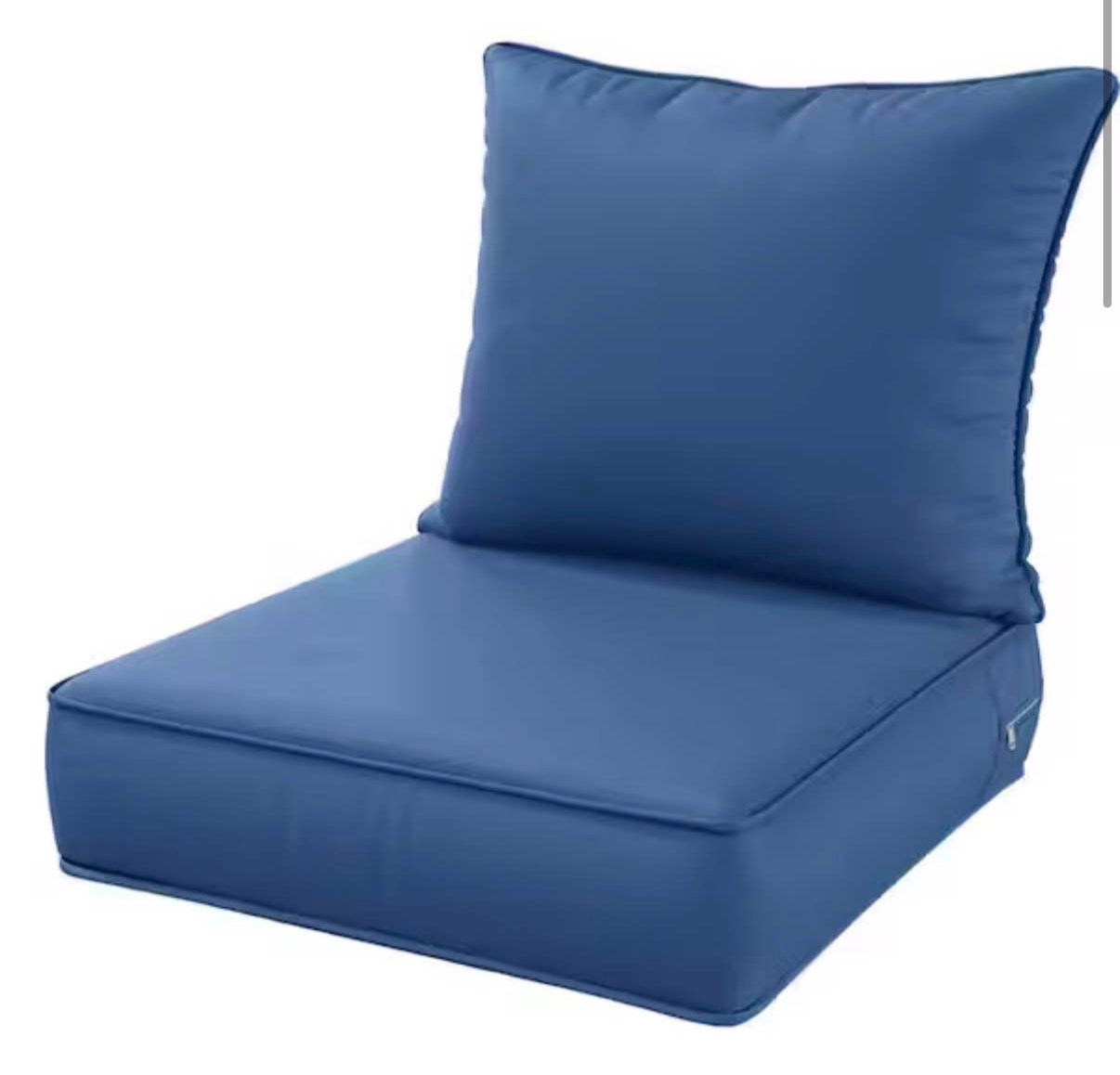 24 in. x 24 in. x 5 in. Square Outdoor Chairs Cushion blue