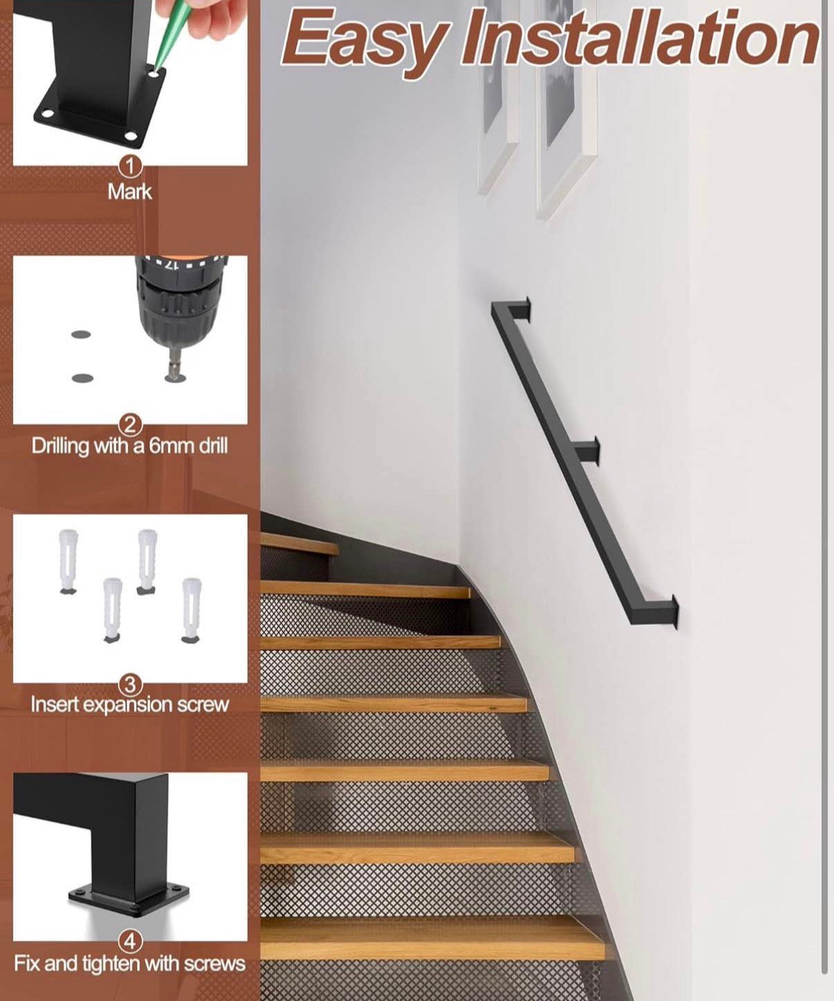 6FT Square Tube Handrail