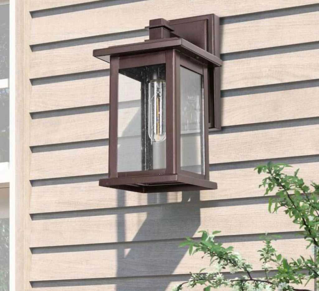 1-Light Oil Rubbed Bronze Outdoor Wall Lantern Sconce
