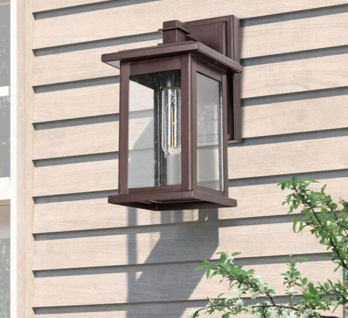 1-Light Oil Rubbed Bronze Outdoor Wall Lantern Sconce