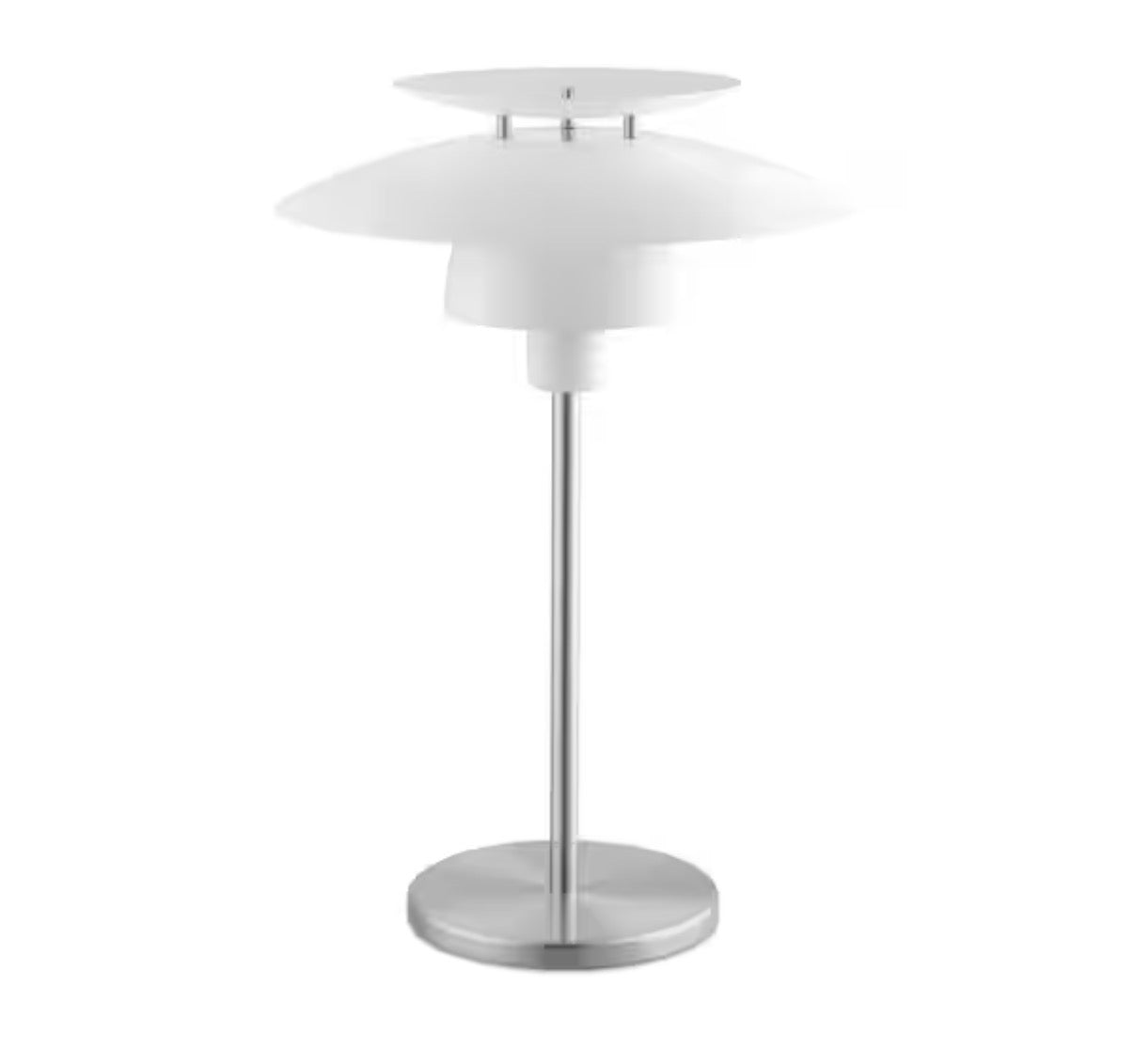 Table Lamp with White Tiered Metal Shade