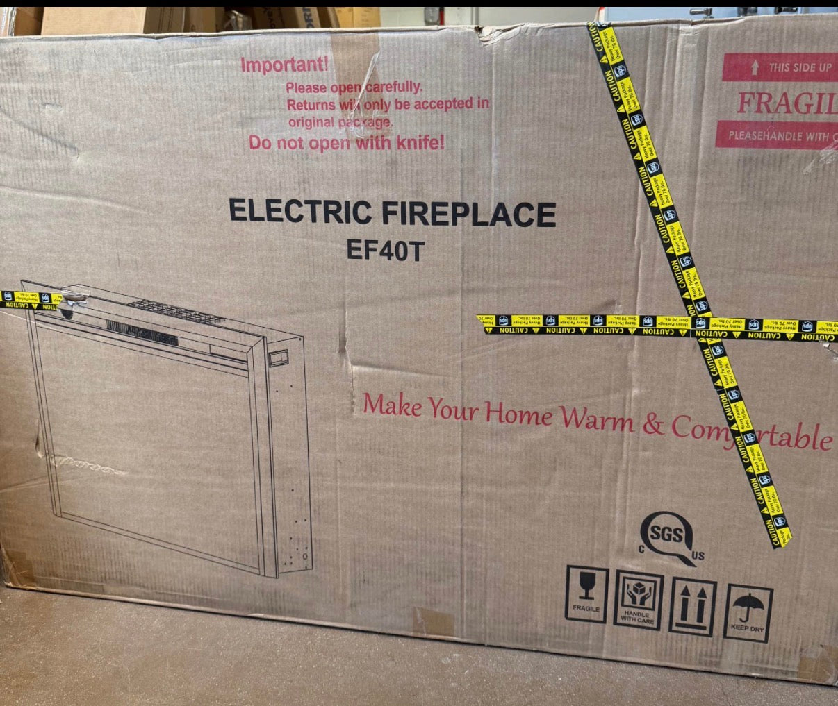 43 in. Classic Brick Background LED Touch Recessed Wall Electric Fireplace