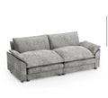 84 in. Deluxe Pillow-Styled Chenille Paris Gray Loveseat