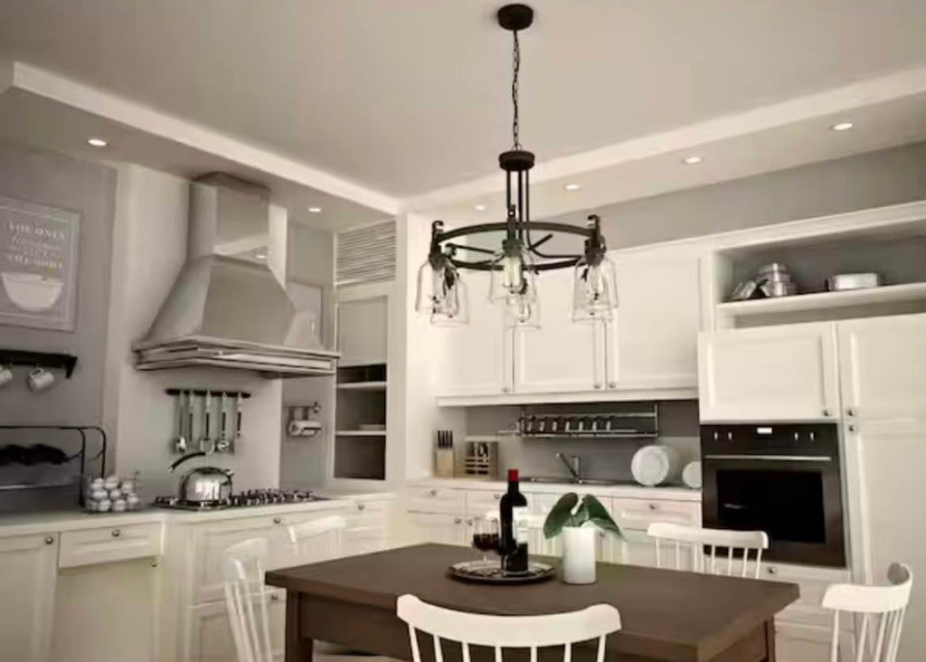Knollwood 30 in. 5-Light Black Bronze with Brass Accents Chandelier