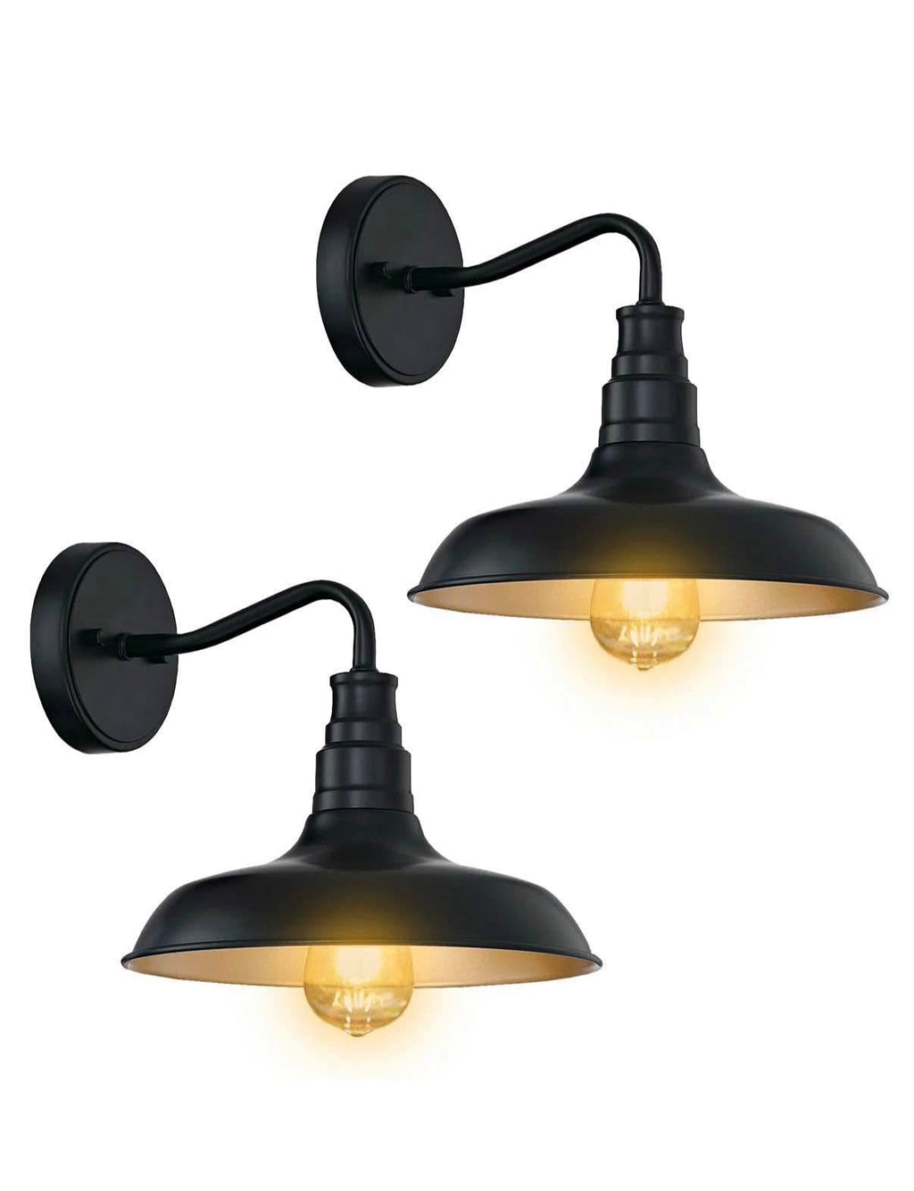 Dark Bronze Gooseneck Outdoor Barn Lights Set of 2