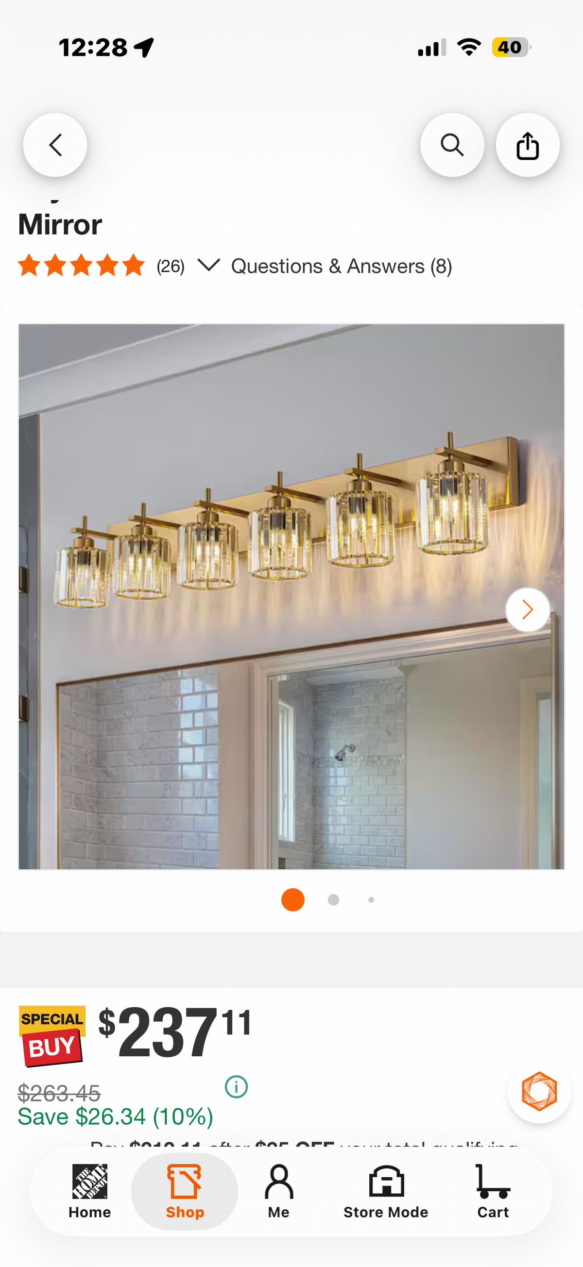 luxury gold crystal 6-Light  Bathroom Vanity Light