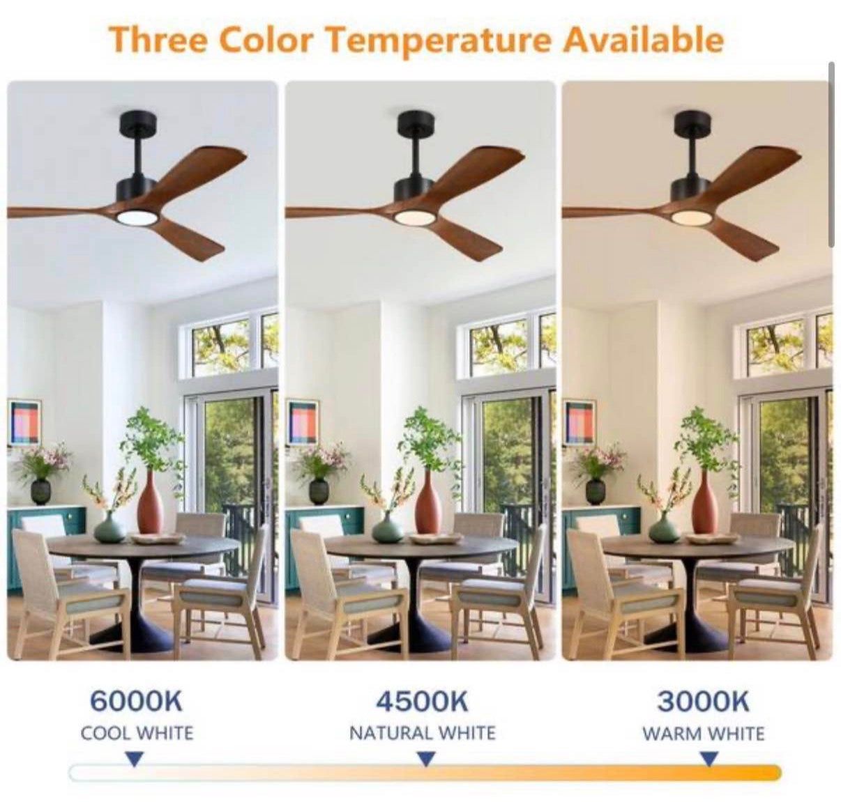 52 in. Modern Ceiling Fan with LED Light
