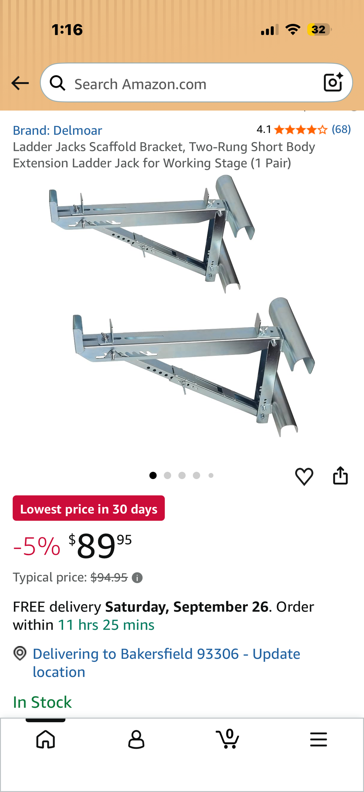 Ladder Jacks Scaffold Bracket for Working Stage (1 Pair)