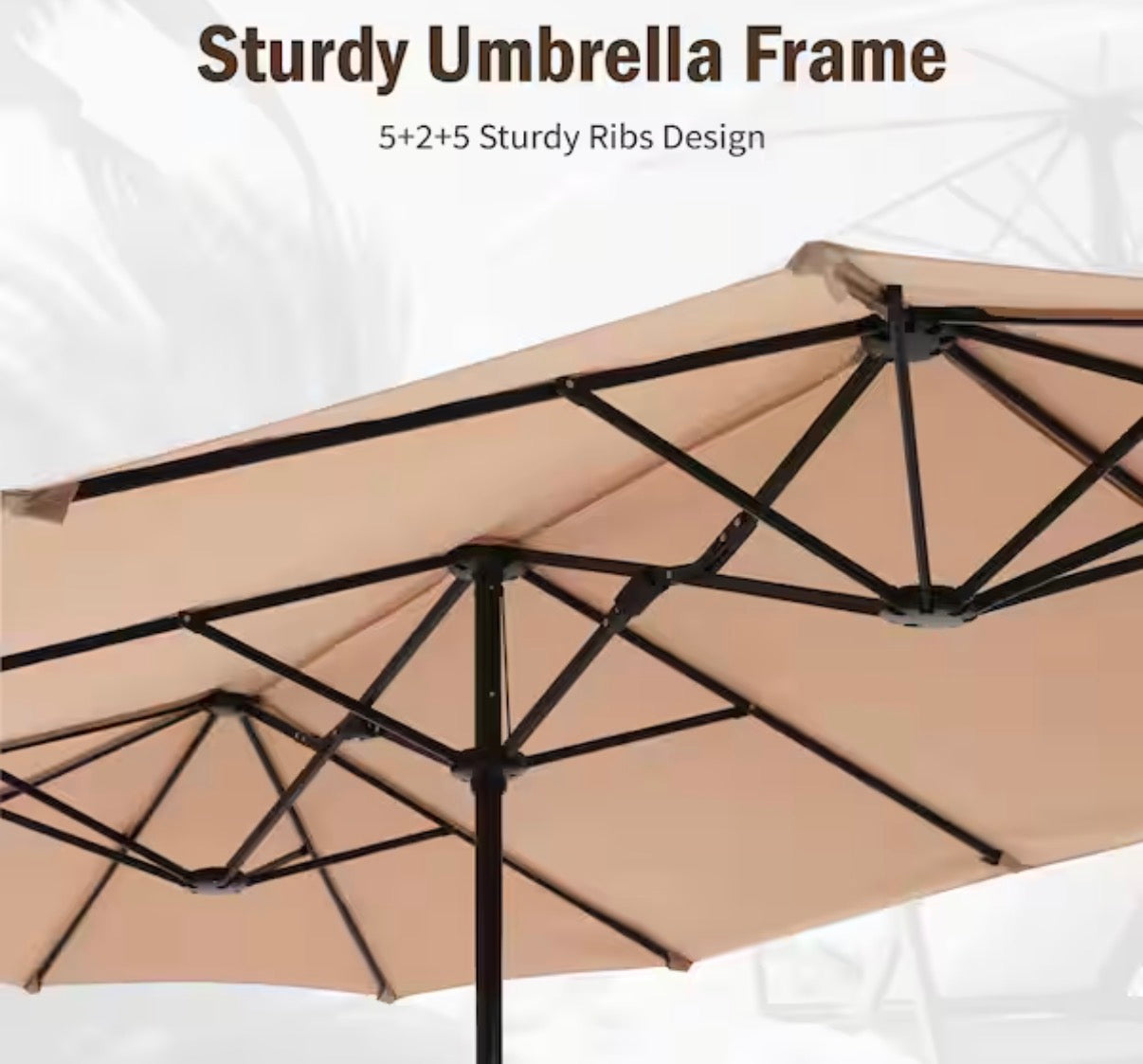13 ft. Market Patio Umbrella 2-Side in Beige
