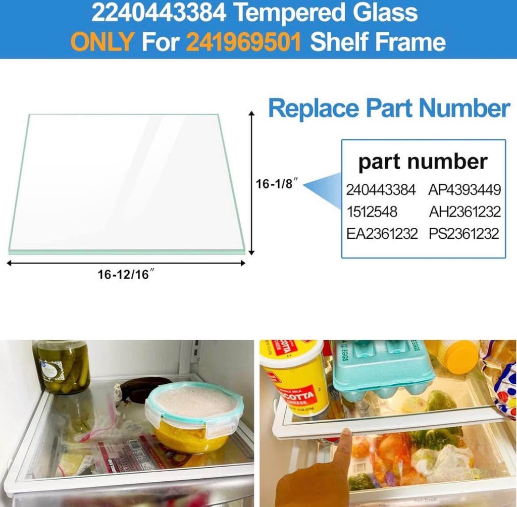 Refrigerator Crisper Glass Inset Only