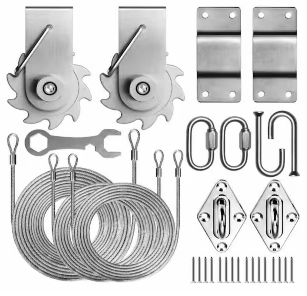 Waterproof 14 ft. x 14 ft Sun Shade Sail with Tension Ratchet Winch kit