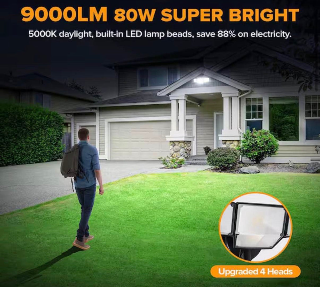 9000-lumens 320° Dusk to Dawn LED Flood Light