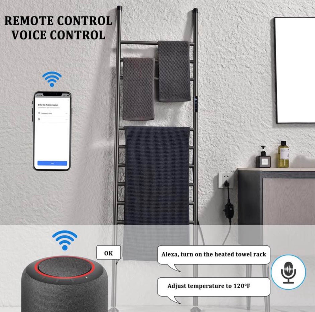 Smart WiFi Towel Warmer Voice Control Hot Towel Rack (used)