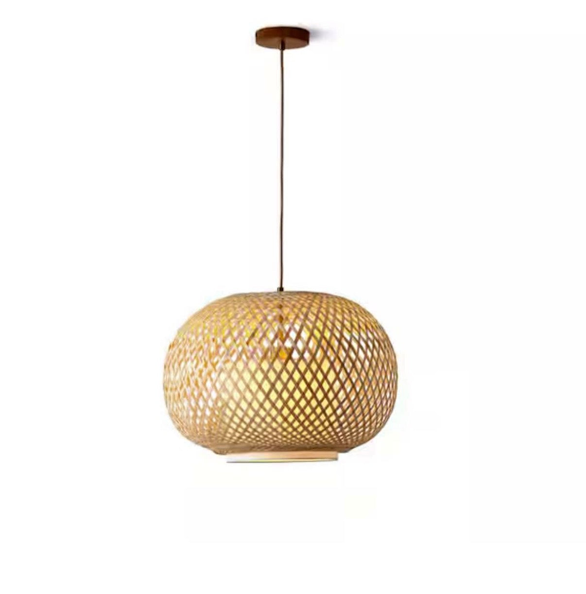 19.5 in Natural Woven Bamboo Pendant Light