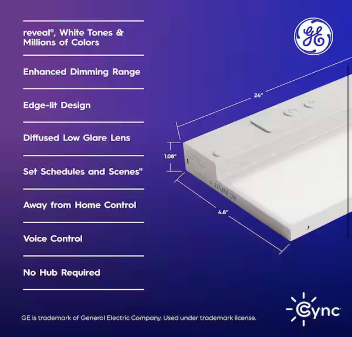 24 in. Smart Color Changing Plug-In Integrated LED Under Cabinet Light