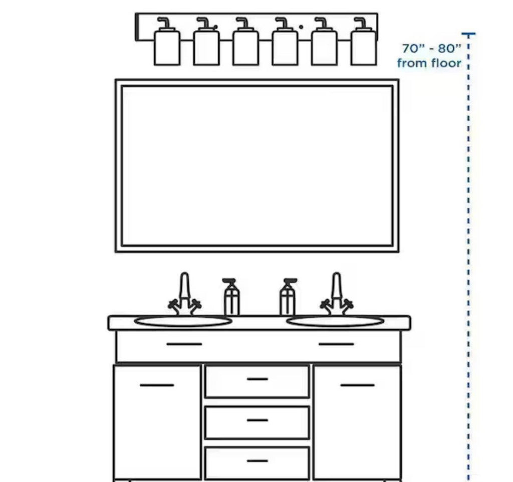48 in. 6-Light Brushed Nickel Vanity Light