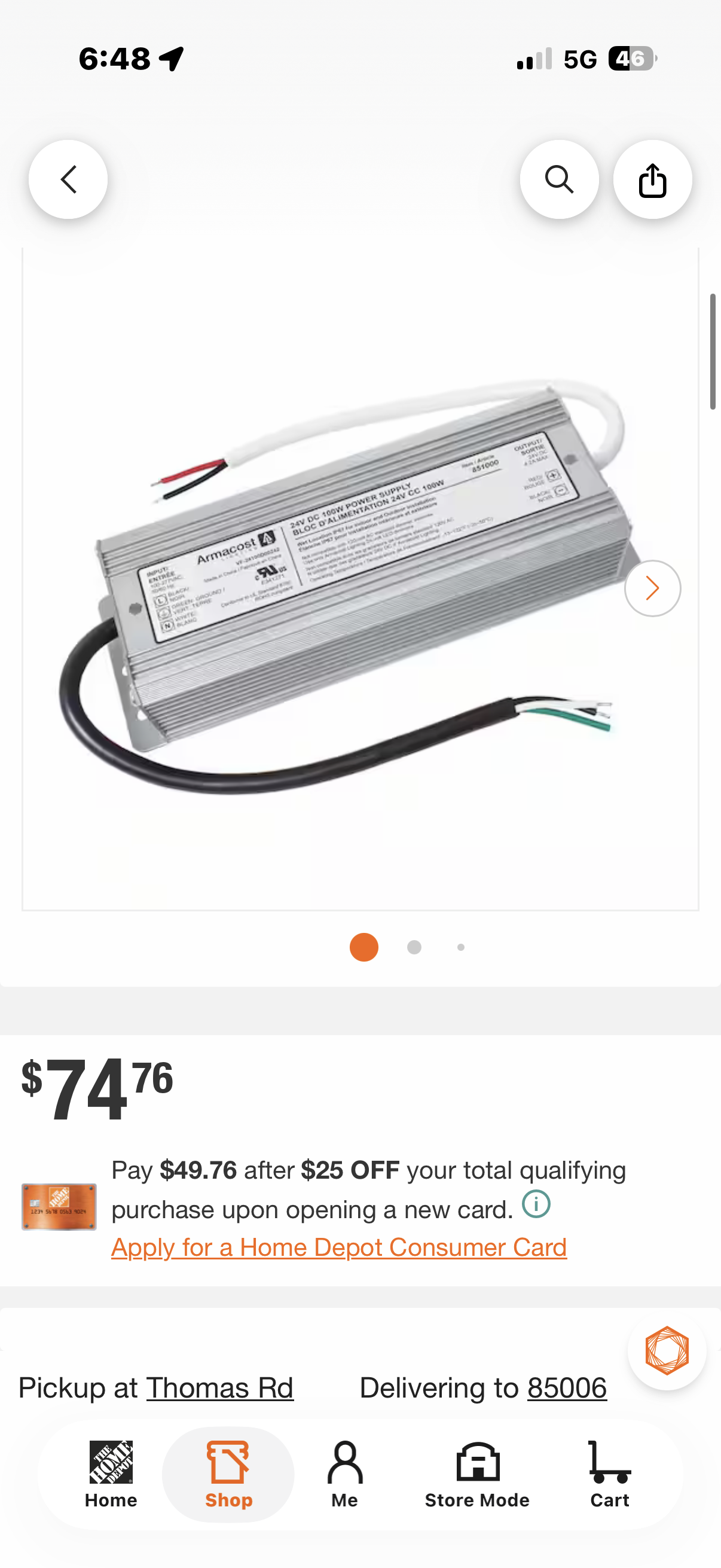 100-Watt 24-Volt DC Transformer Standard Power Supply