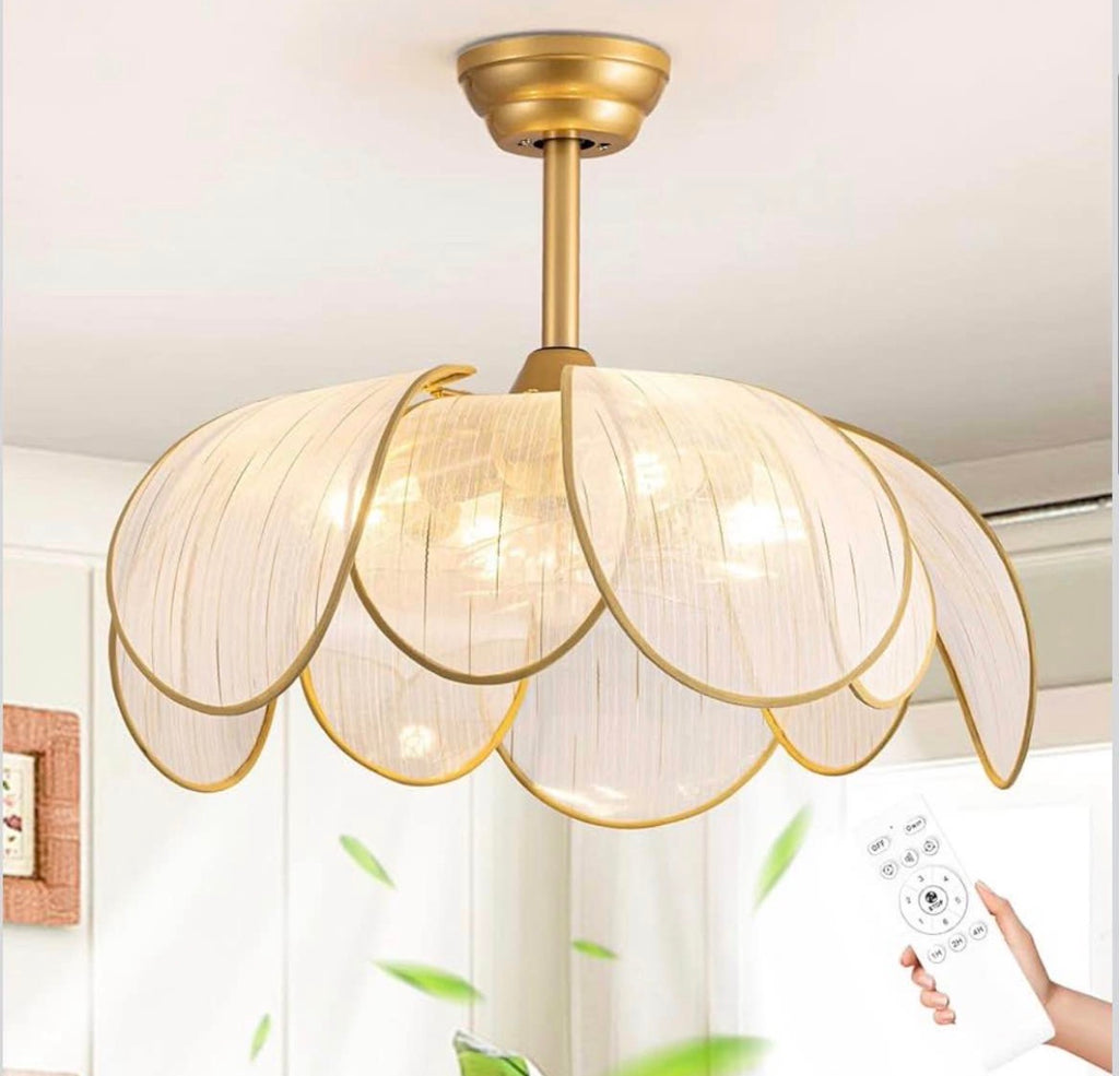 Boho Gold  26" Flower Ceiling Fan with Lights