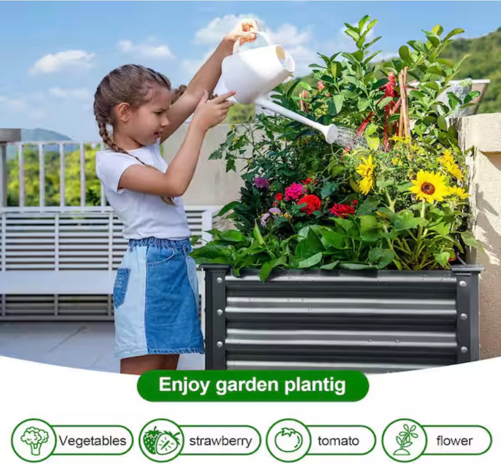 4 ft Raised Metal Garden Bed