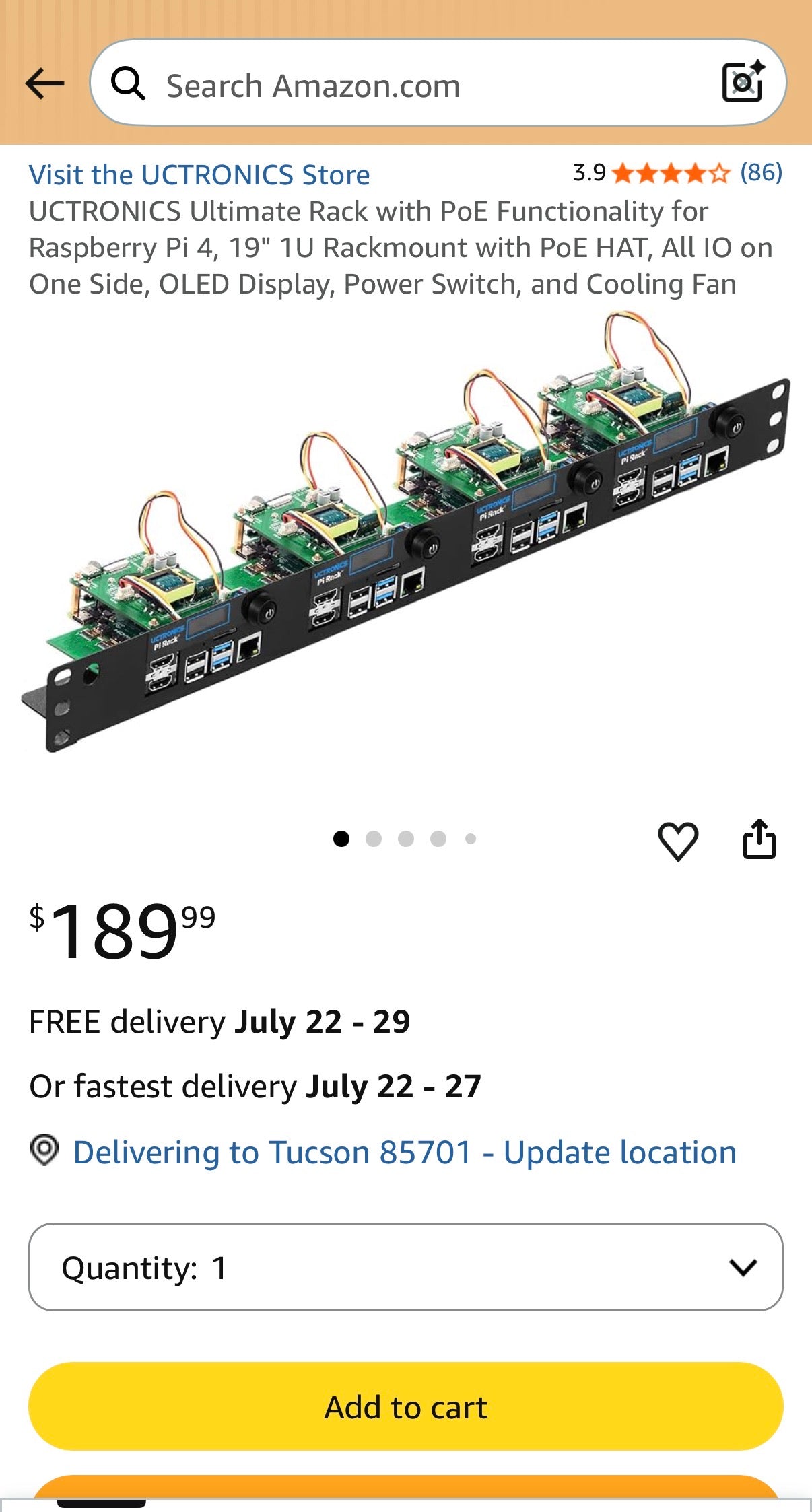 UCTRONICS Ultimate Rack with PoE Functionality for Raspberry Pi 4