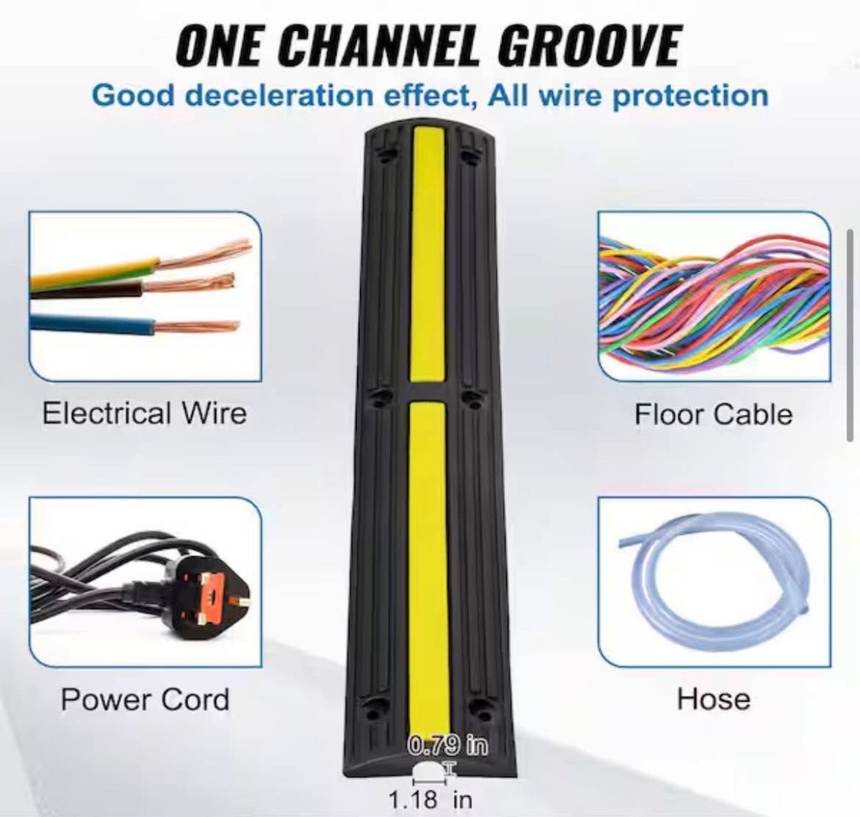 Floor Cable Protector Ramp 3.28 ft (4PCS)