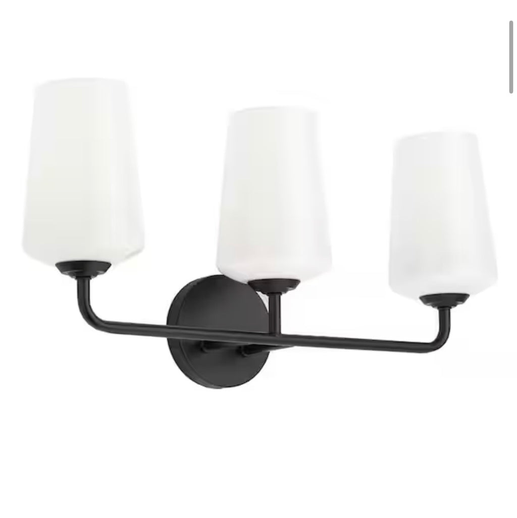 Celino 3-Light Black Bathroom Vanity Light