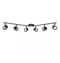 47 in. 6-Light Matte Black Hard Wired Foldable Track Lighting Kit