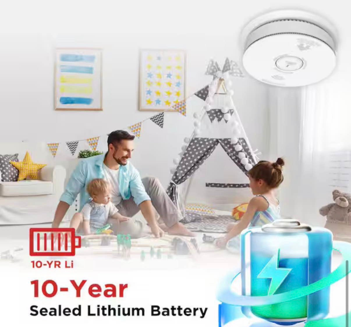 Smoke Detector with Voice Alarm 4 pcs