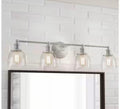 37.5 in. 4-Light Brushed Nickel Industrial Vanity