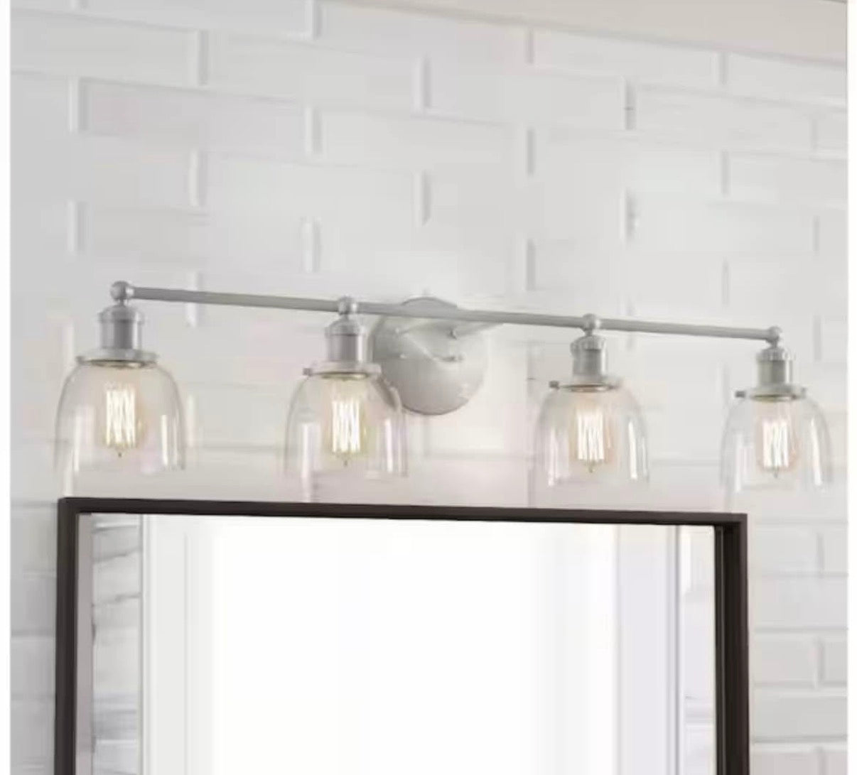 37.5 in. 4-Light Brushed Nickel Industrial Vanity