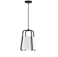 Marduk 1-Light Blackened Bronze Contemporary Fabric Pendant