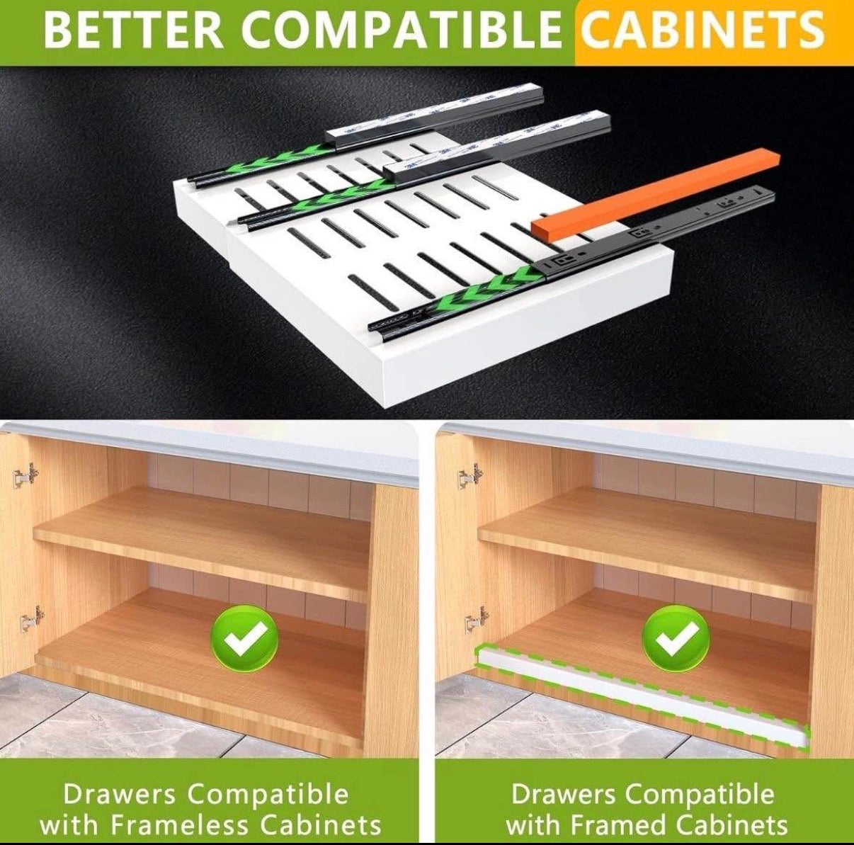2 Pack Pull Out Cabinet Organizer