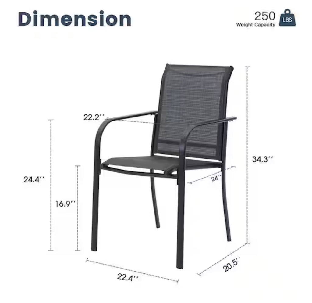 All-Weather Stackable Metal Outdoor Patio Chairs (4-Pack)