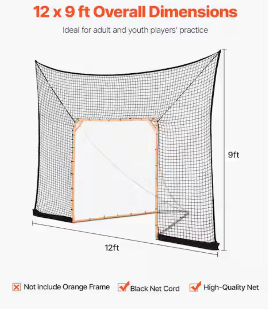 12 x 9 ft. Hockey and Lacrosse Goal Backstop