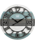 Teal Shabby Planks Wall Clock 27”