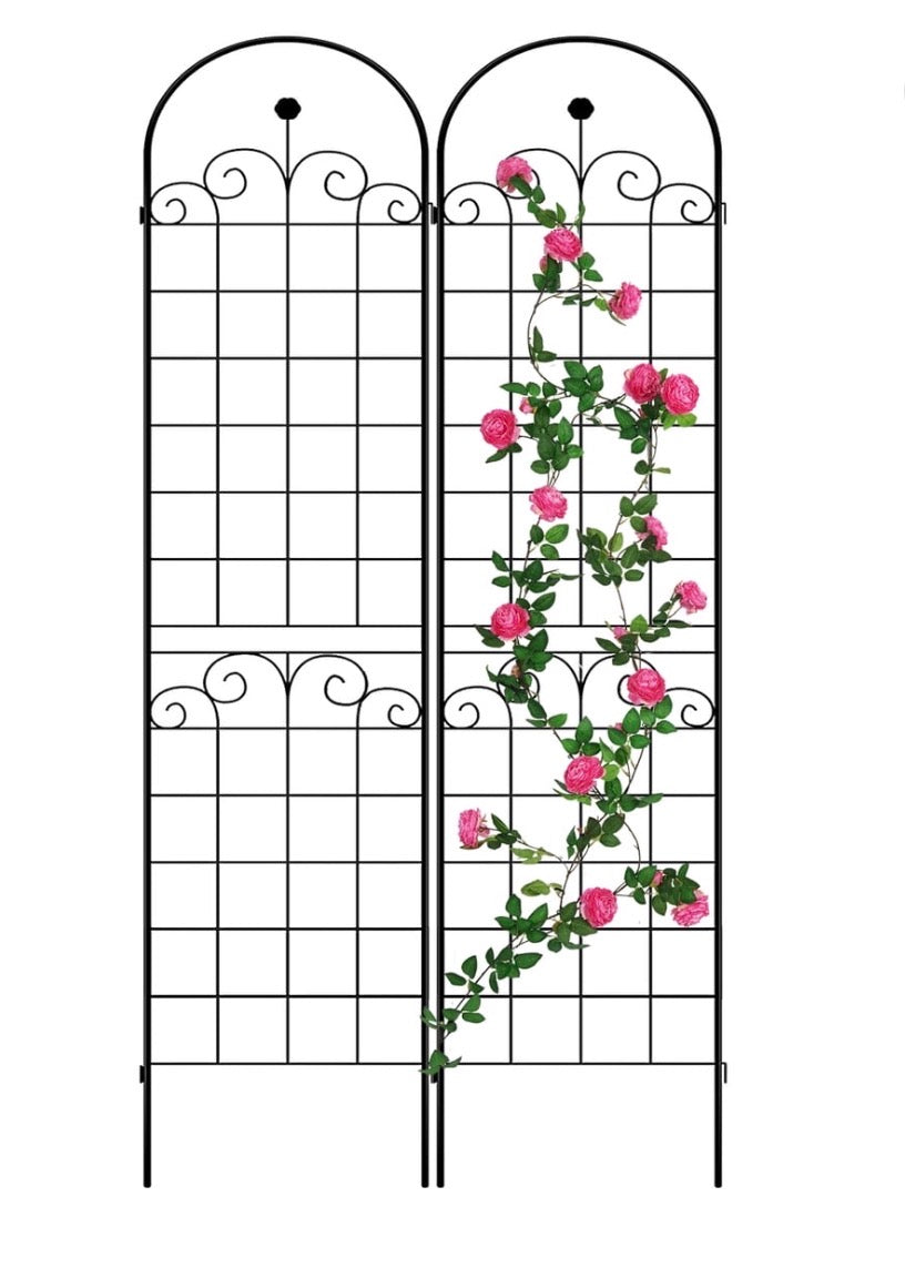 7.2 ft Metal Plant Climbing Rose Garden Trellis (2-Pack)