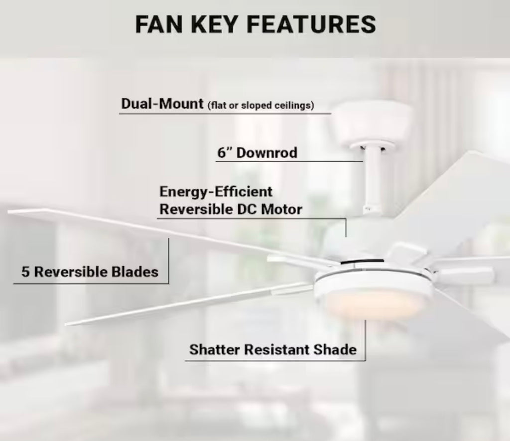 Verano 52 in. Ceiling Fan with 5-Blades