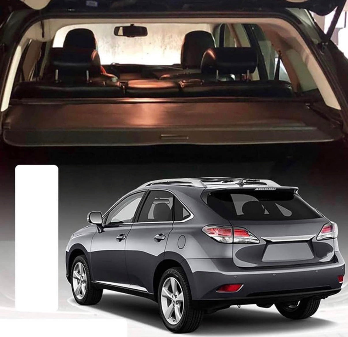 Retractable Cargo Cover Black Compatible with 2010-2015 Lexus RX350 RX450H