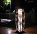 Solar LED Outdoor Floor Lamp with Rattan Texture