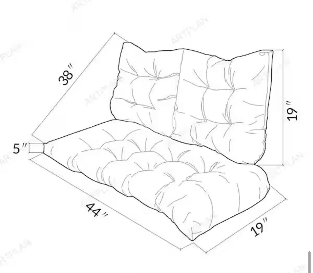 3 Piece Outdoor Loveseat Cushions