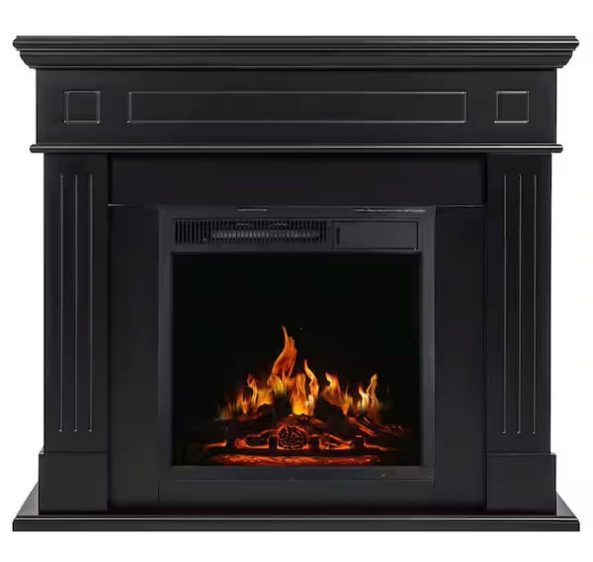 43 in. Freestanding Electric Fireplace in Black