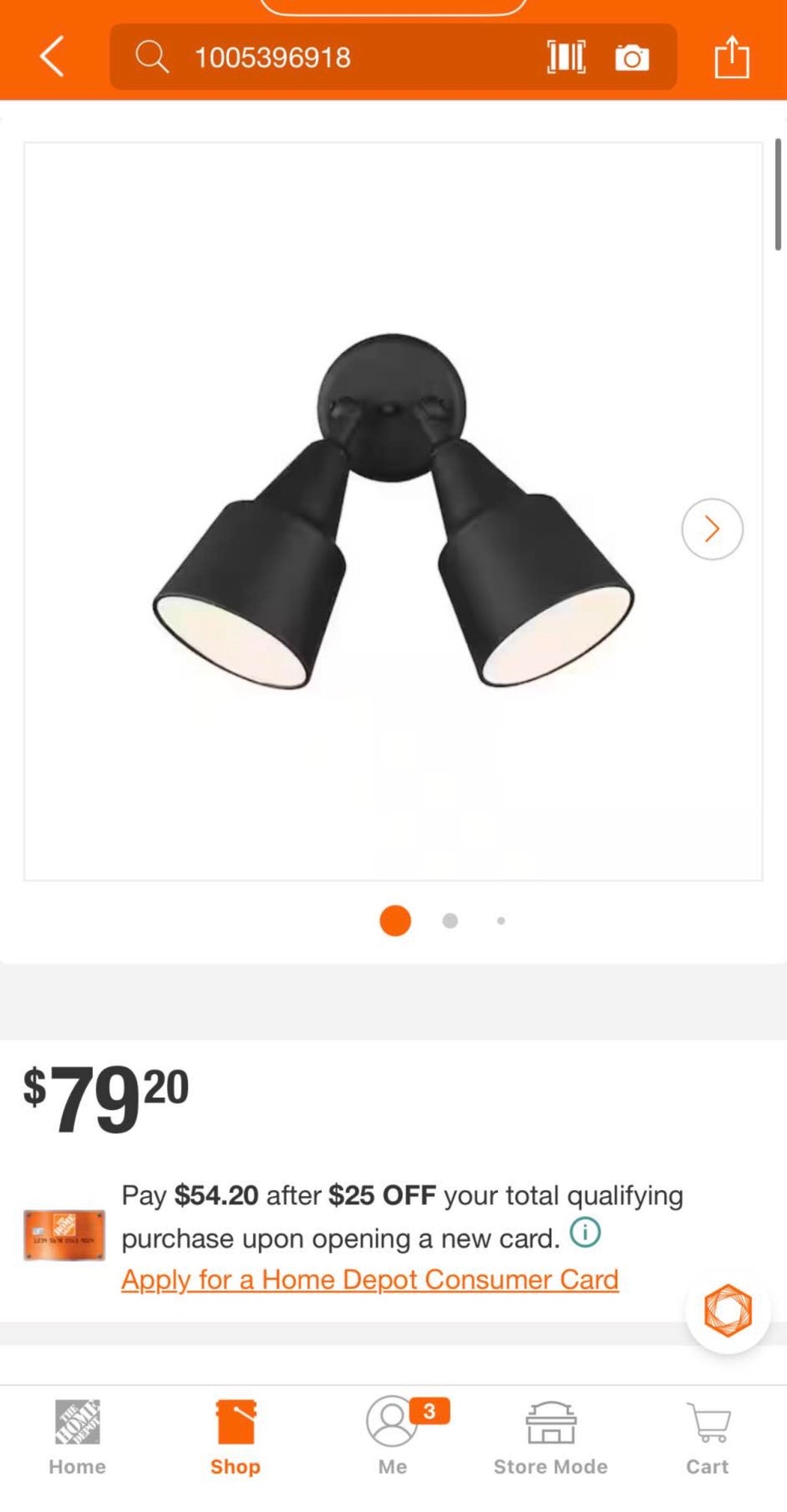 2-Light 120-Watt Black Outdoor Adjustable Flood Light