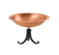Hammered Solid Copper Birdbath w/Tripod Stand