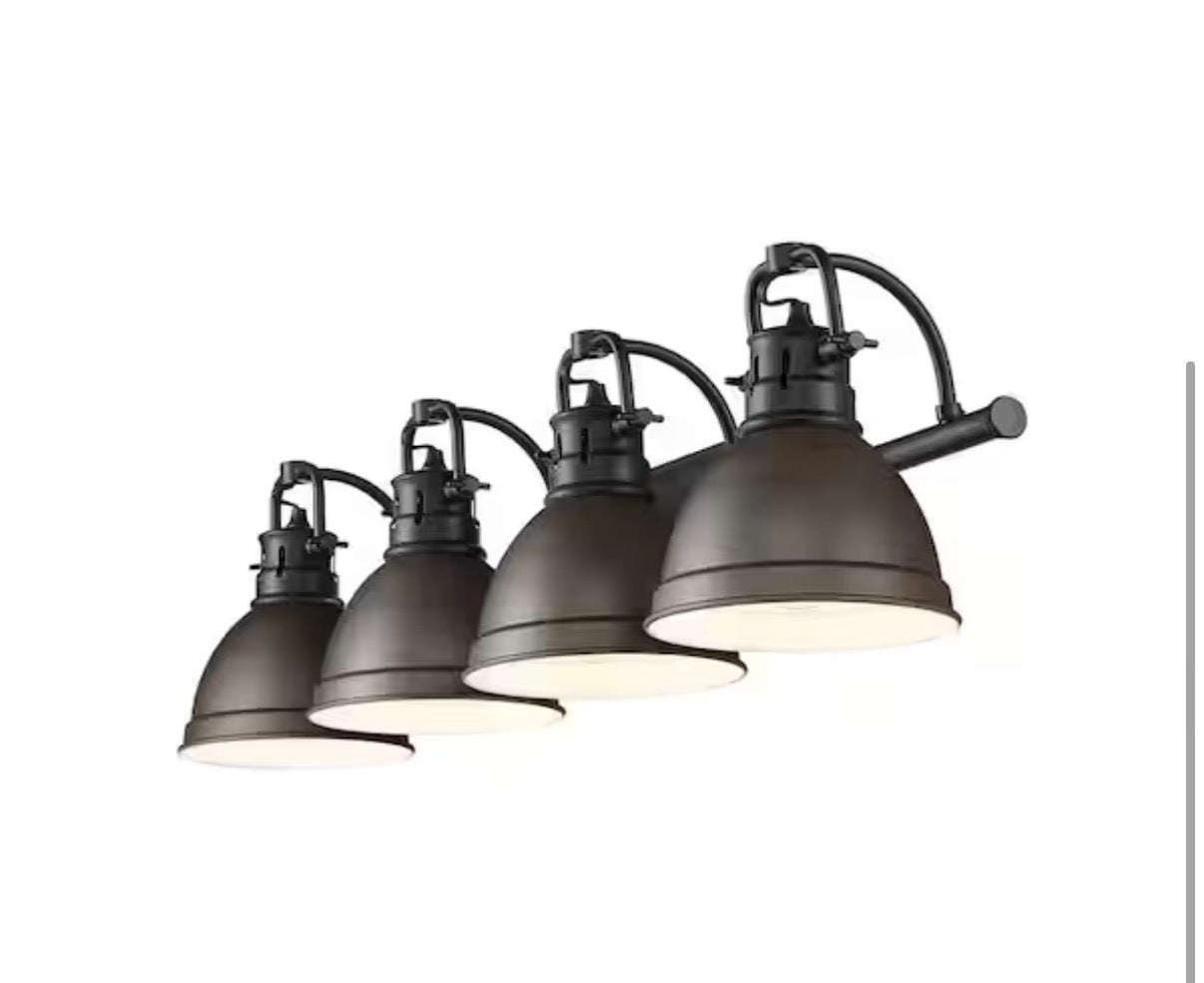 Duncan 33.5 in. 4-Light Vanity Light with Bronze Shade