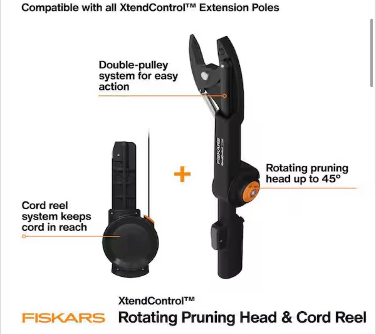 rotating Tree pruner Head with cord reel