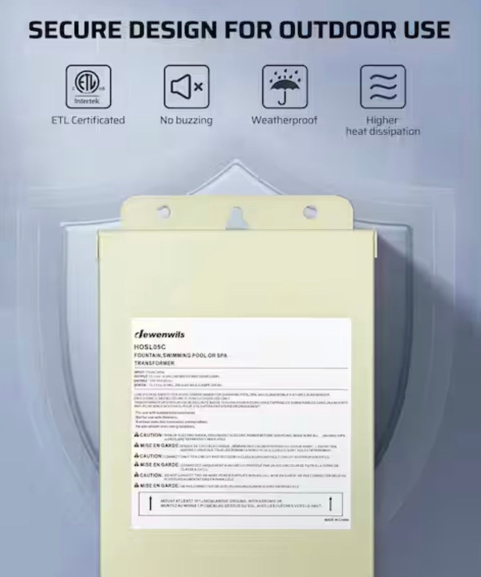 Multi-tap Low Voltage 300-Watt Metal Pool Light Transformer