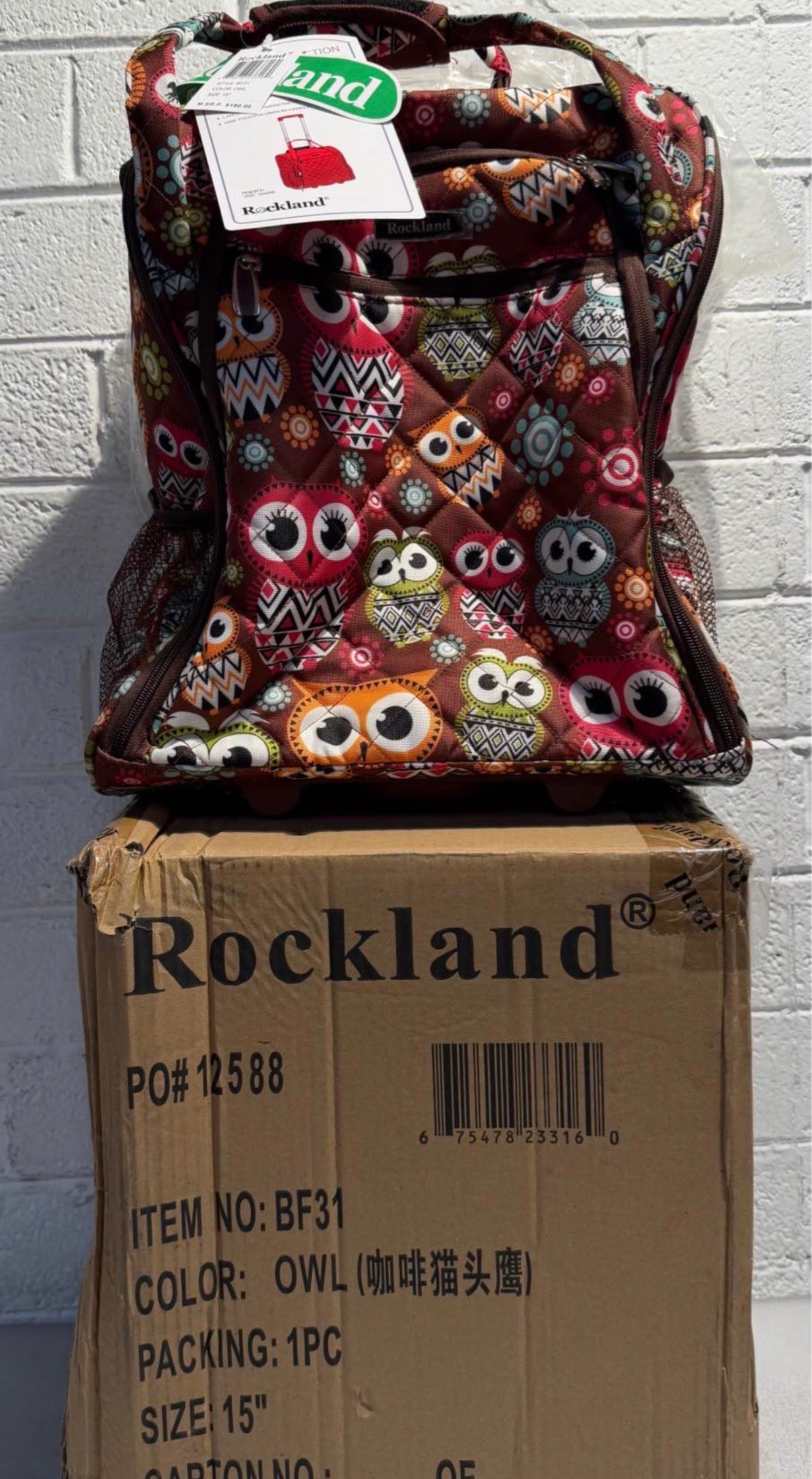 16.5 in. H Owl Melrose Wheeled Underseat Carry-On Suitecase