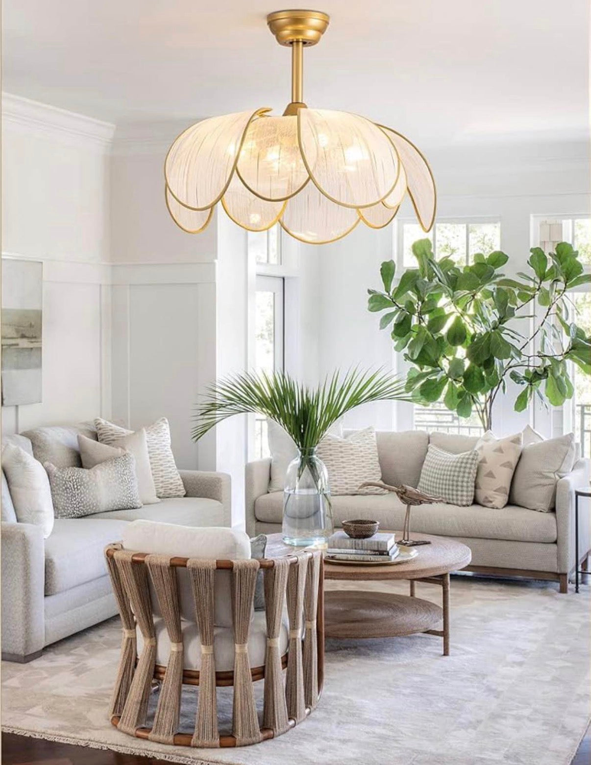 Boho Gold  26" Flower Ceiling Fan with Lights