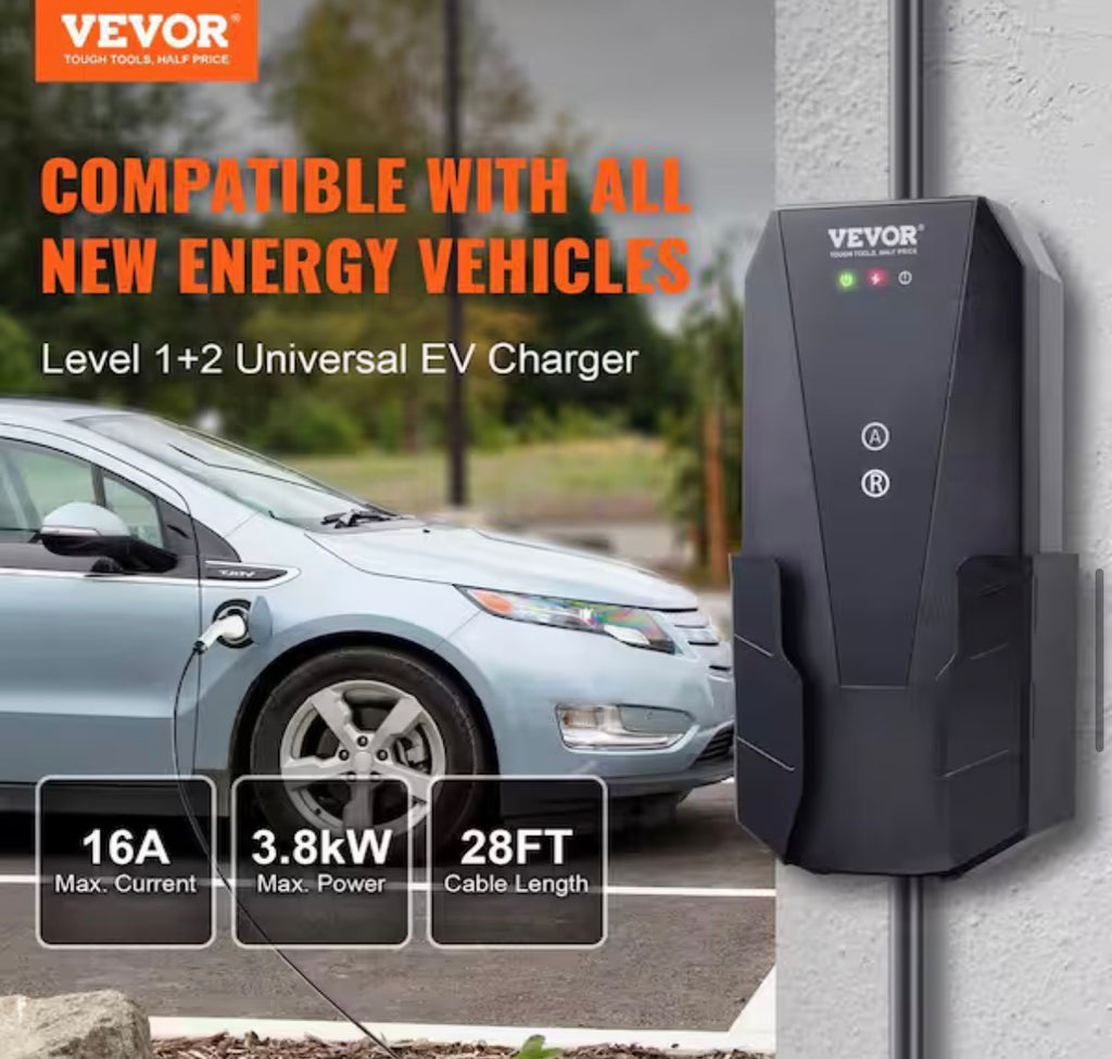 Level 1+2 EV Charger 16 Amp 120/240V Electric Vehicle Charger
