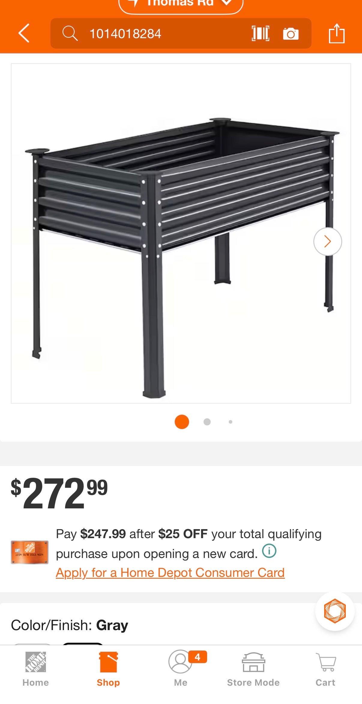 4 ft Raised Metal Garden Bed